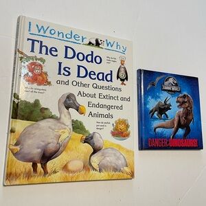 2 Children's Books I Wonder Why the Dodo Is Dead- Danger: Dinosaurs, Hardcover